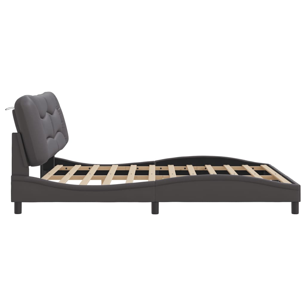 Cadre de lit sans matelas gris 180x200 cm similicuir - XIOS