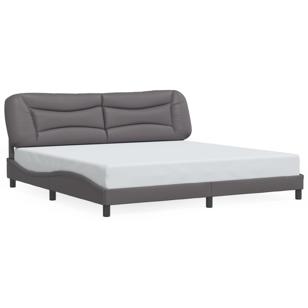 Cadre de lit sans matelas Hvar gris 200x200 cm similicuir - XIOS