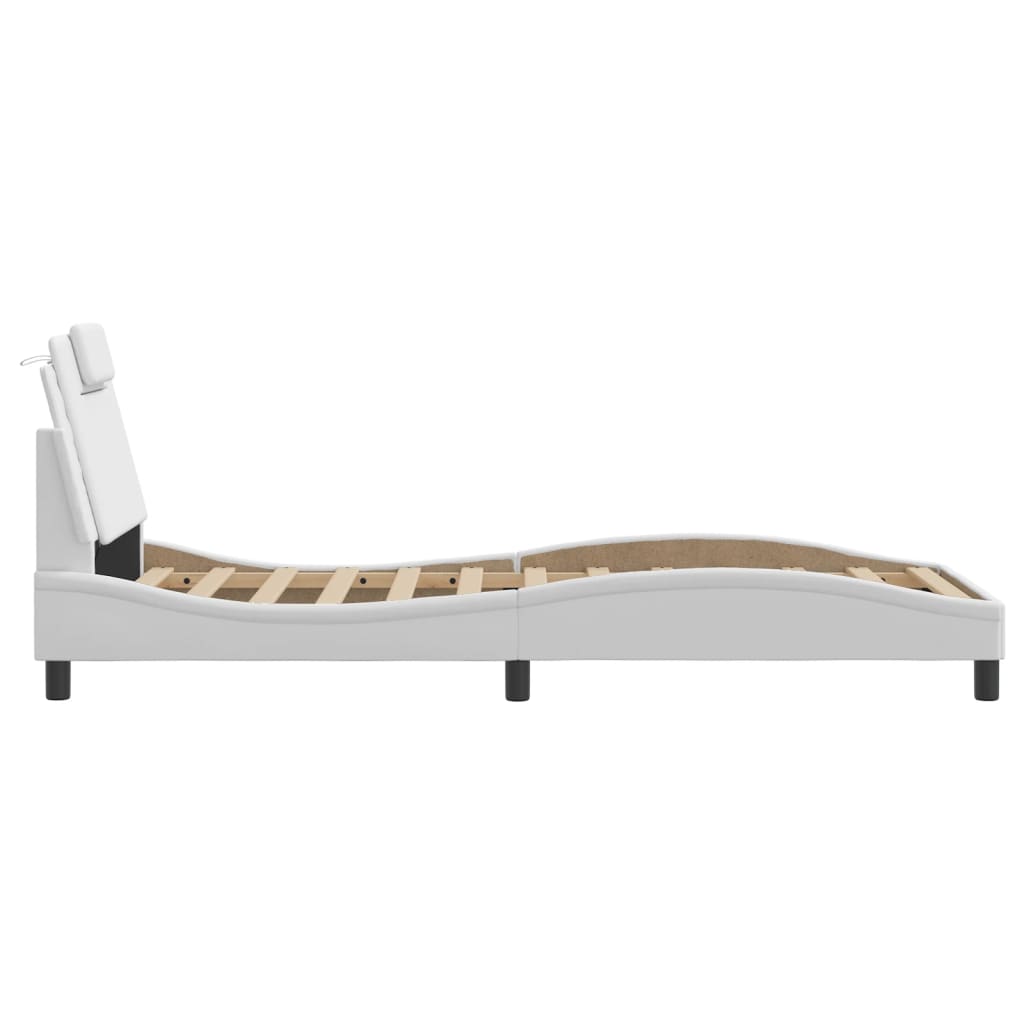 Cadre de lit sans matelas blanc 80x200 cm similicuir - XIOS