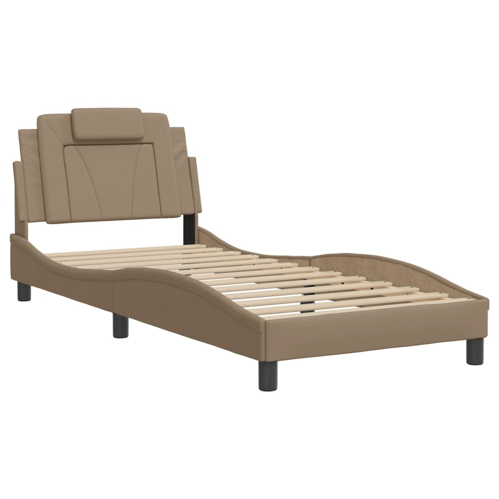 Cadre de lit Viana sans matelas cappuccino 90x190 cm similicuir - XIOS