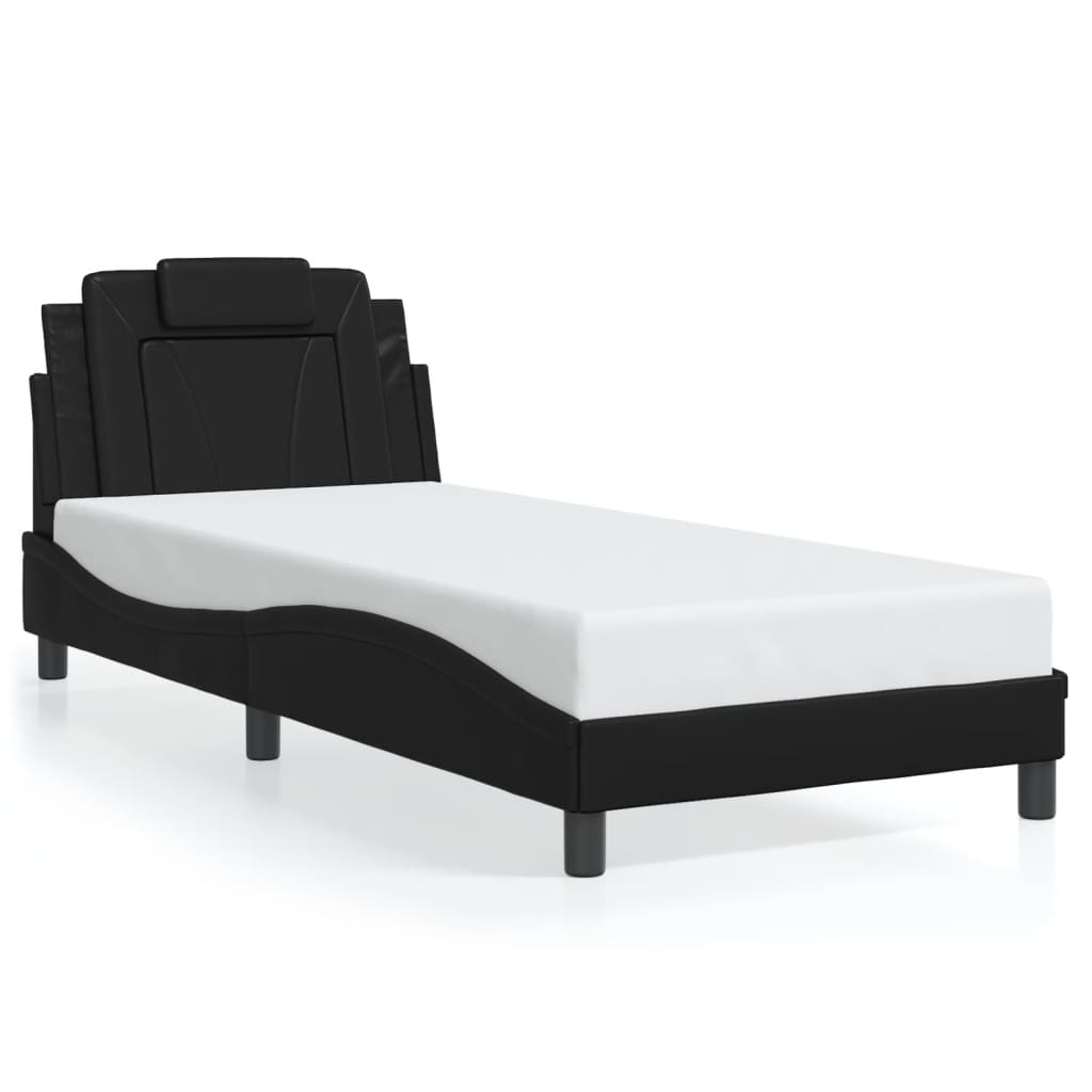 Cadre de lit sans matelas noir 90x200 cm similicuir - XIOS