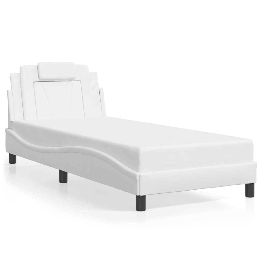 Cadre de lit sans matelas blanc 90x200 cm similicuir - XIOS