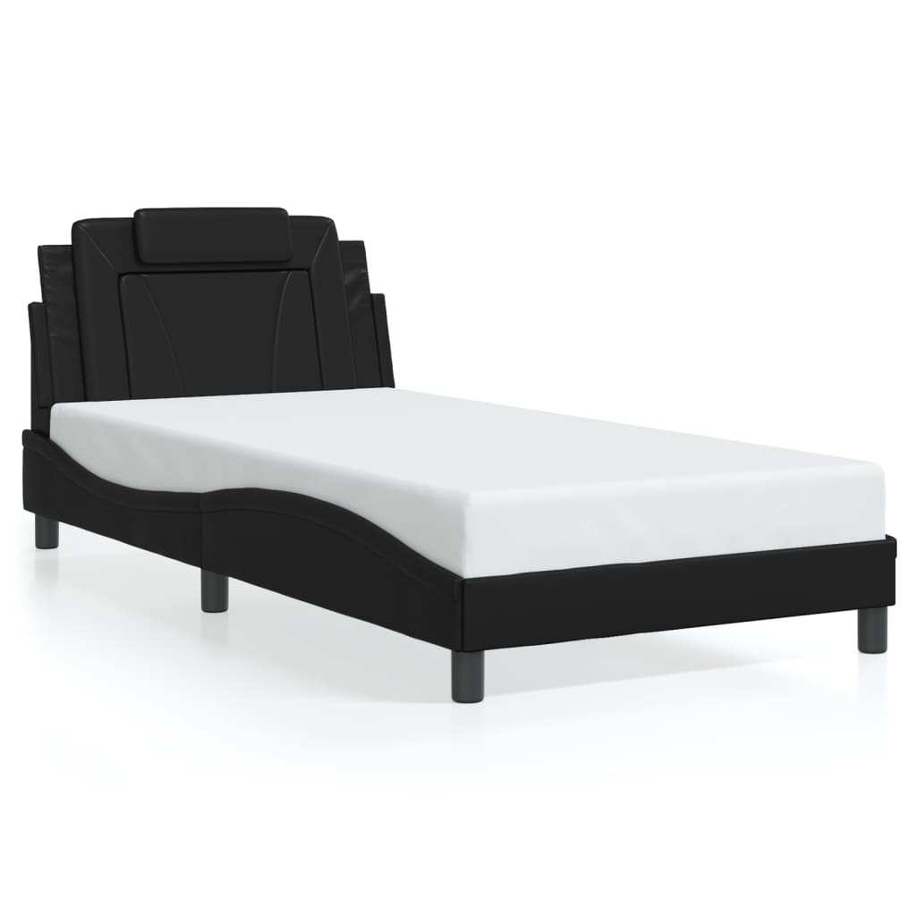 Cadre de lit sans matelas noir 100x200 cm similicuir - XIOS