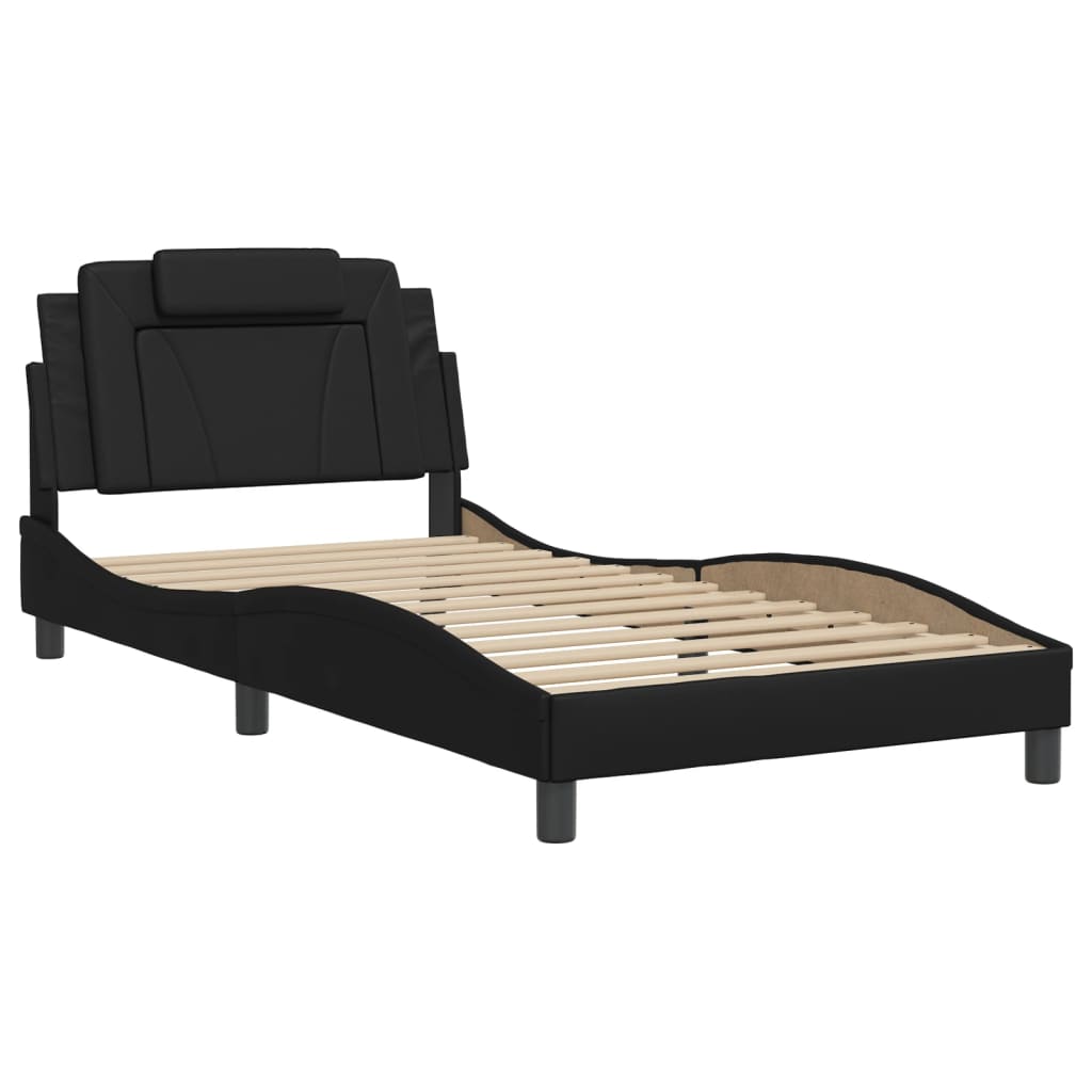 Cadre de lit sans matelas noir 100x200 cm similicuir - XIOS