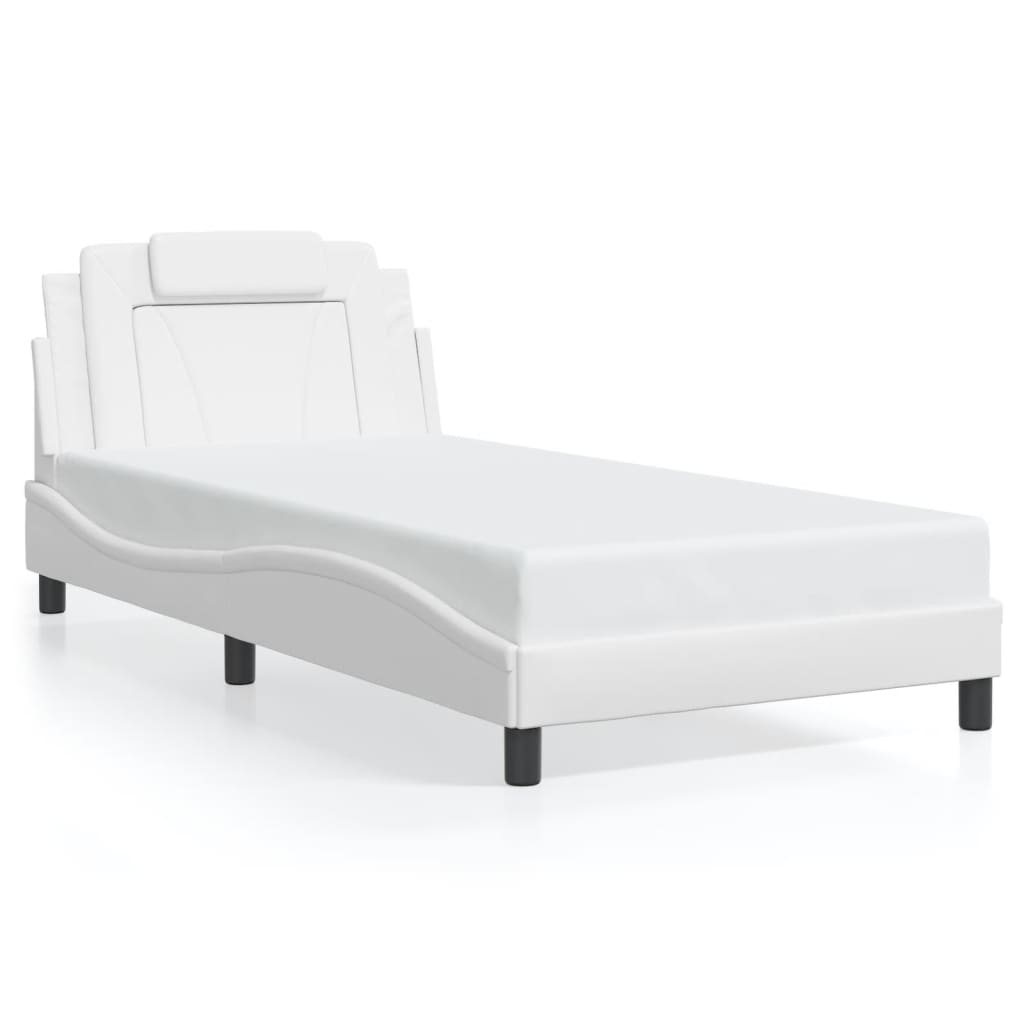 Cadre de lit sans matelas blanc 100x200 cm similicuir - XIOS