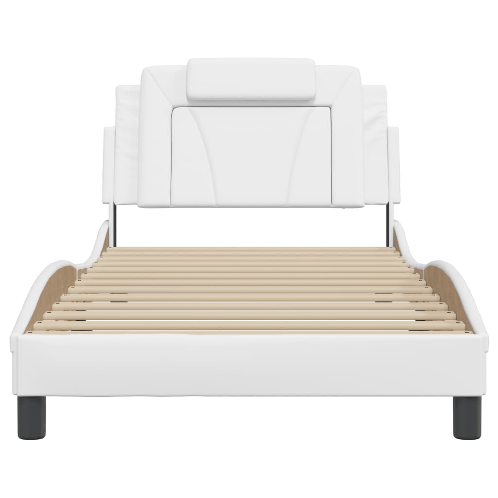 Cadre de lit sans matelas blanc 100x200 cm similicuir - XIOS