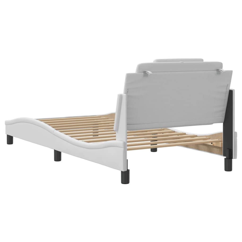 Cadre de lit sans matelas blanc 100x200 cm similicuir - XIOS