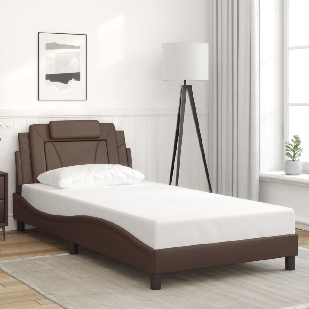 Cadre de lit sans matelas marron 100x200 cm similicuir - XIOS