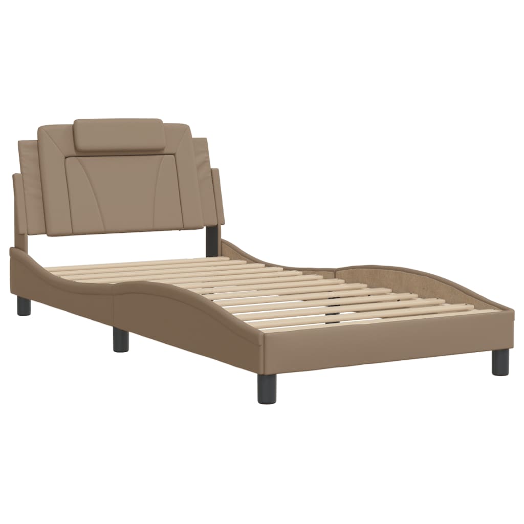 Cadre de lit sans matelas cappuccino 100x200 cm similicuir - XIOS