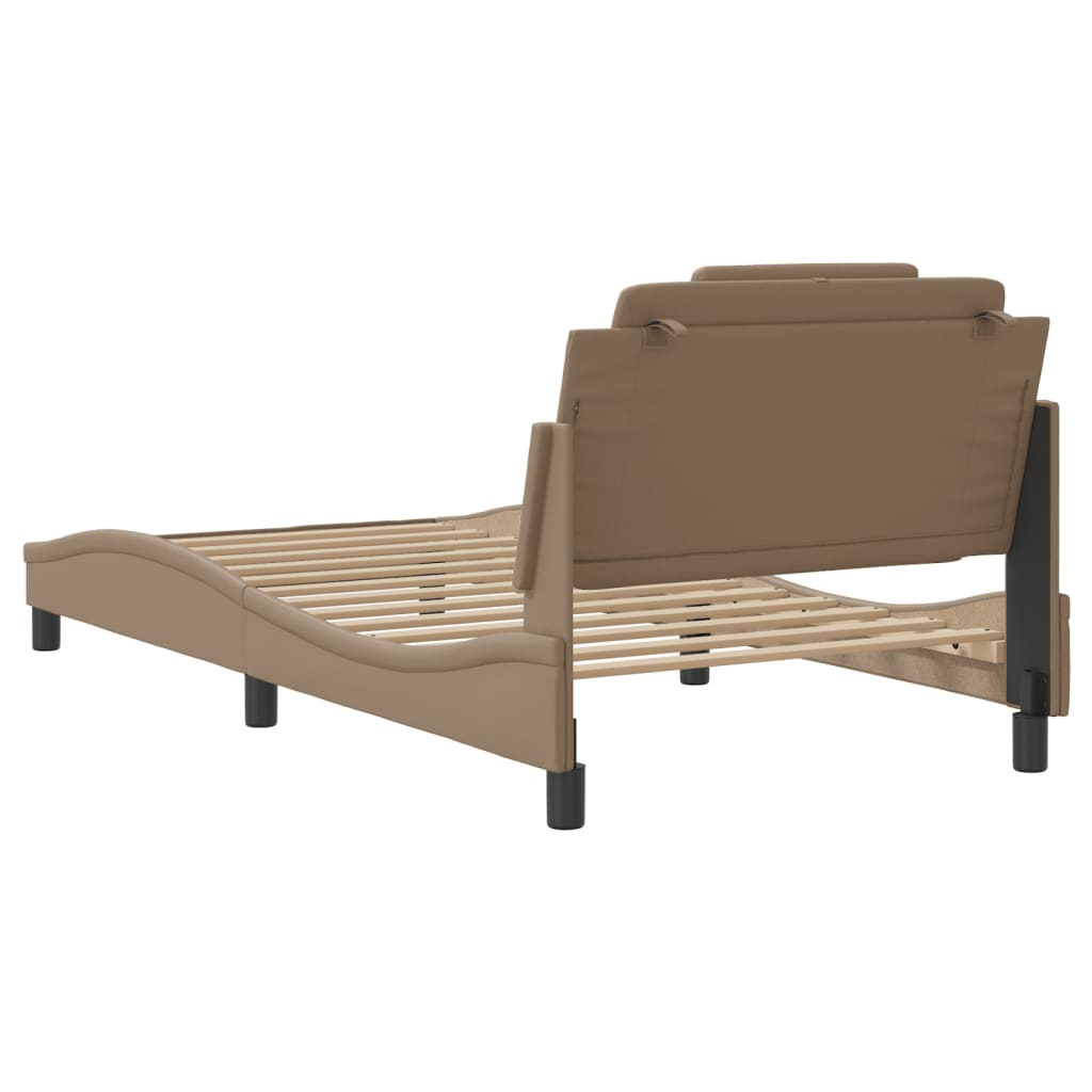 Cadre de lit sans matelas cappuccino 100x200 cm similicuir - XIOS