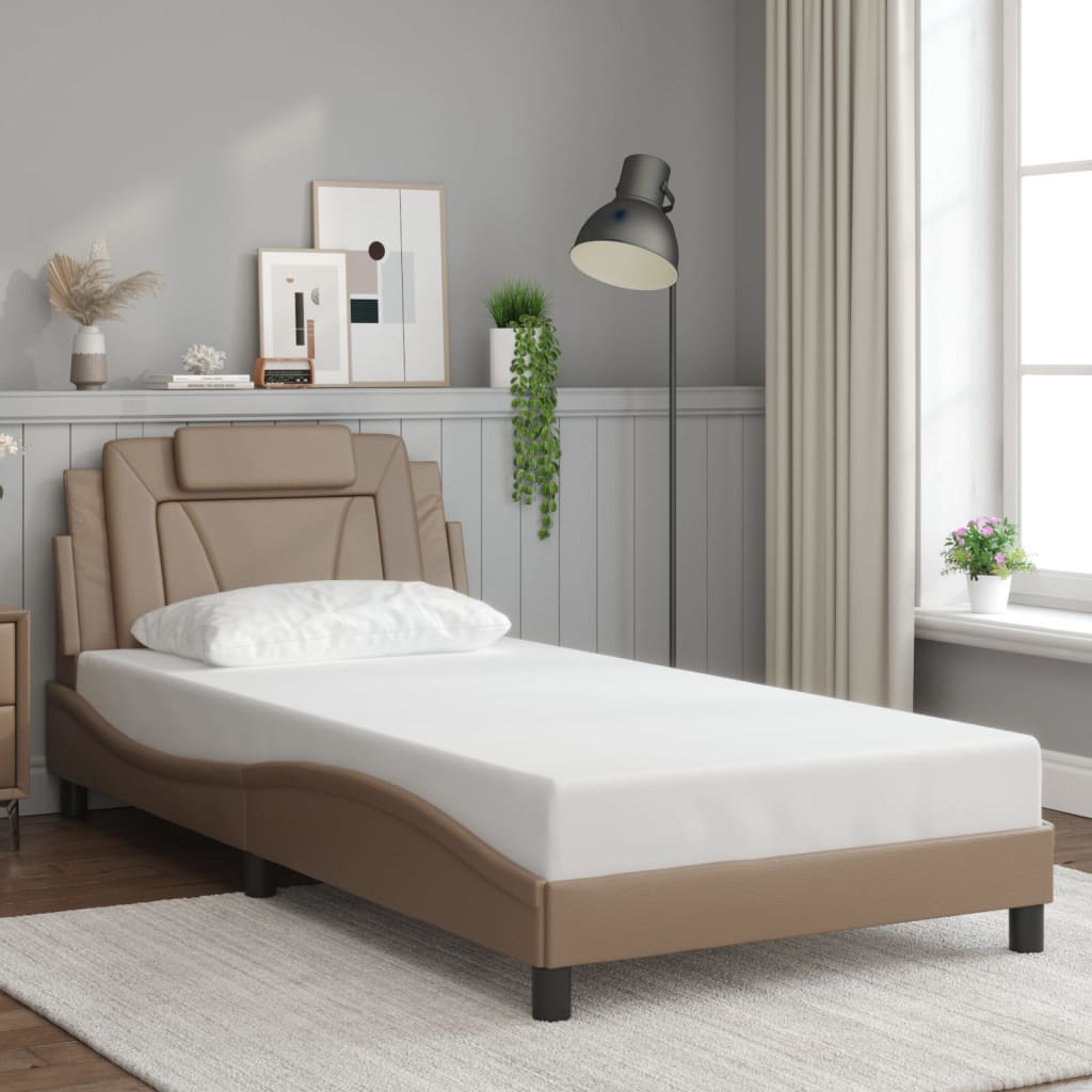 Cadre de lit sans matelas cappuccino 100x200 cm similicuir - XIOS
