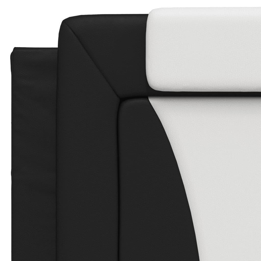 Cadre de lit sans matelas noir et blanc 100x200 cm similicuir - XIOS