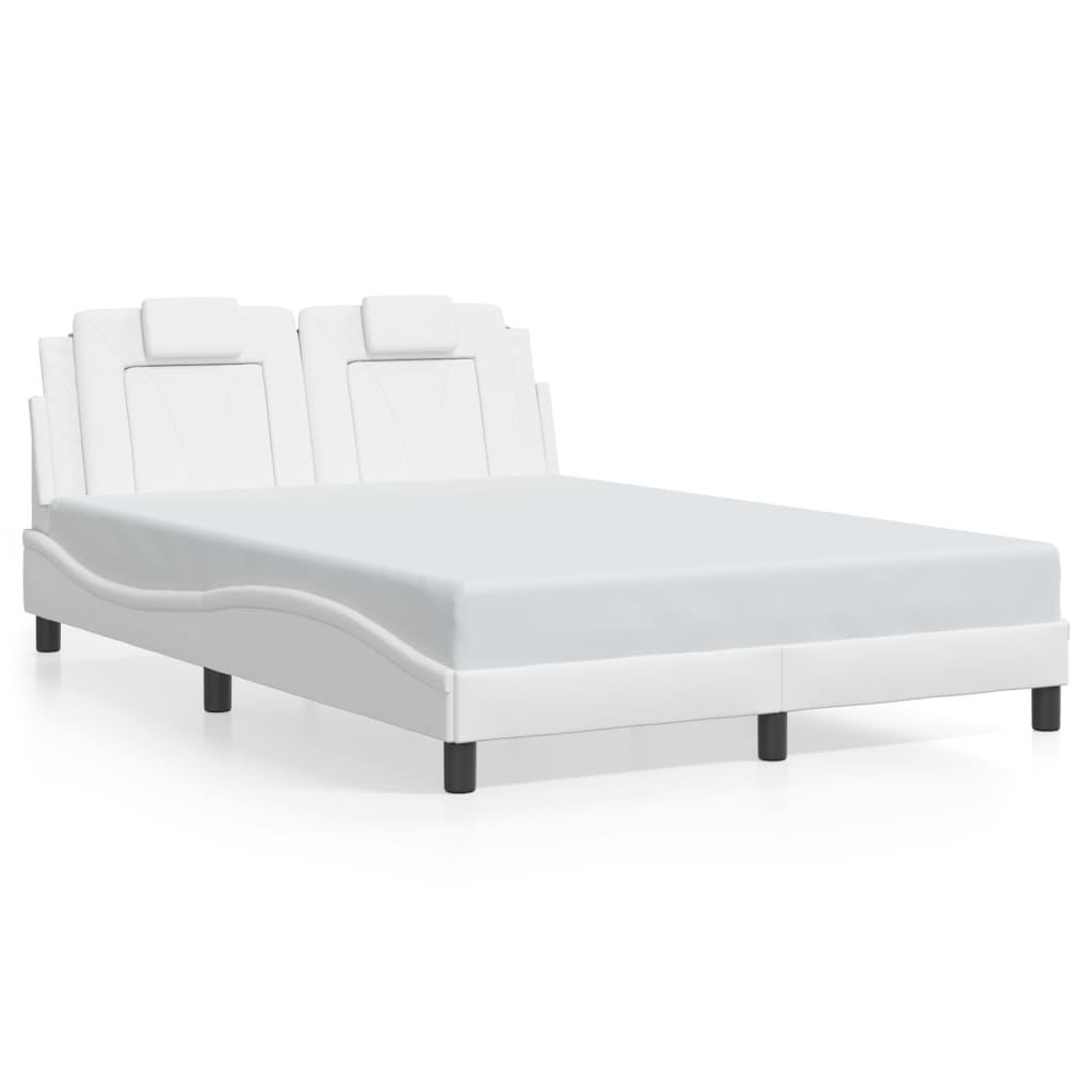 Cadre de lit sans matelas blanc 120x200 cm similicuir - XIOS