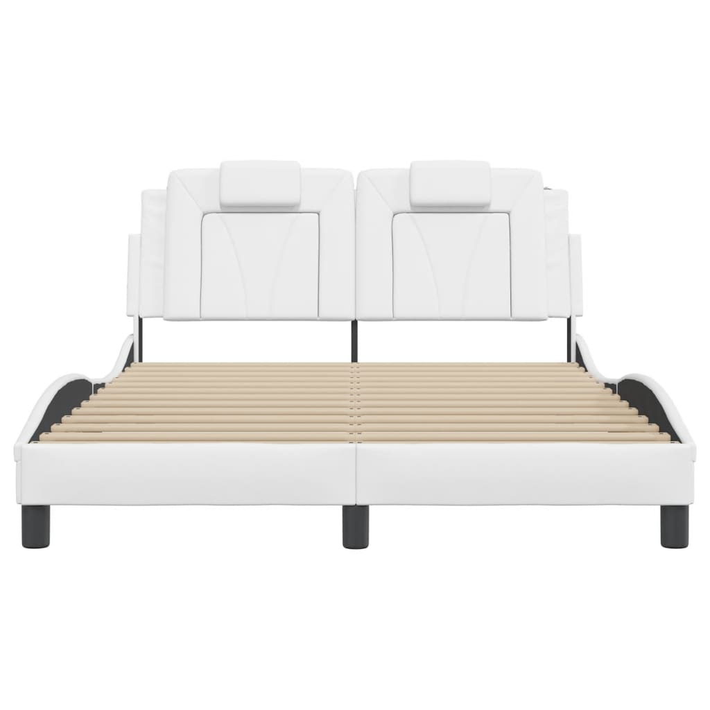 Cadre de lit sans matelas blanc 120x200 cm similicuir - XIOS