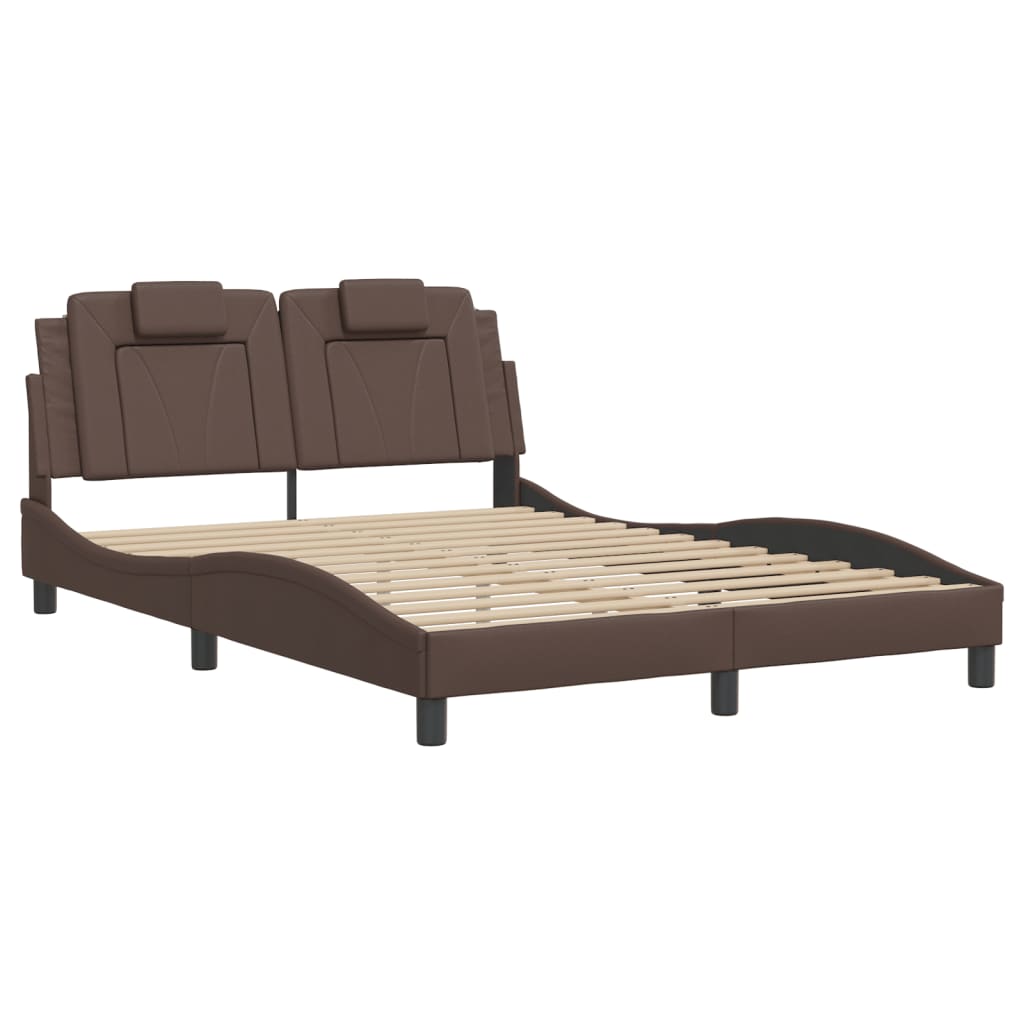 Cadre de lit sans matelas marron 120x200 cm similicuir - XIOS