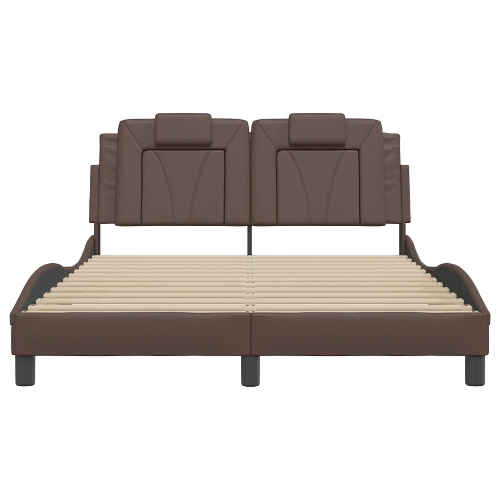 Cadre de lit sans matelas marron 120x200 cm similicuir - XIOS