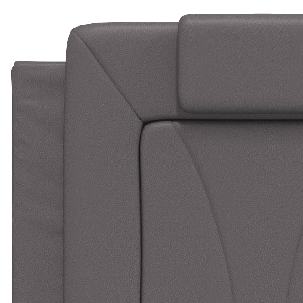 Cadre de lit sans matelas gris 140x190 cm similicuir - XIOS