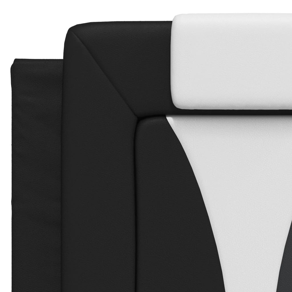 Cadre de lit sans matelas noir et blanc 140x190 cm similicuir - XIOS