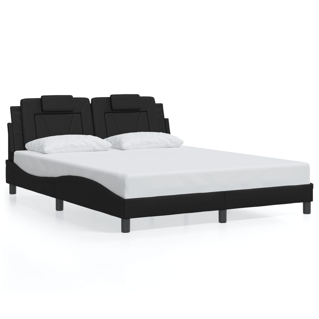 Cadre de lit sans matelas noir 160x200 cm similicuir - XIOS