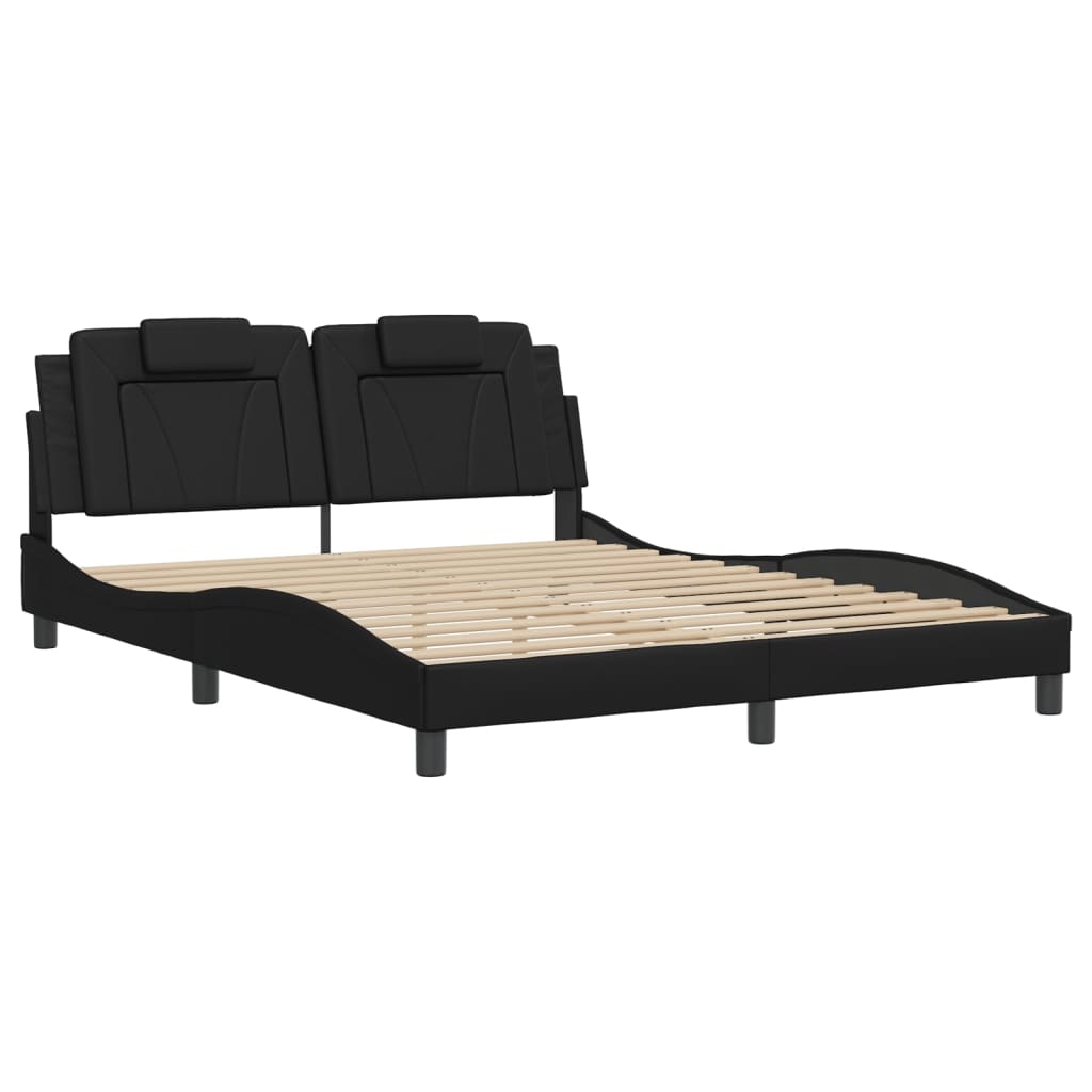 Cadre de lit sans matelas noir 160x200 cm similicuir - XIOS