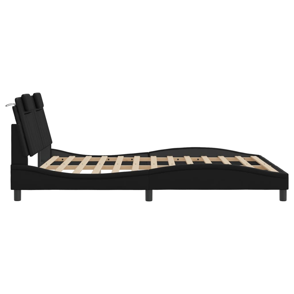 Cadre de lit sans matelas noir 160x200 cm similicuir - XIOS