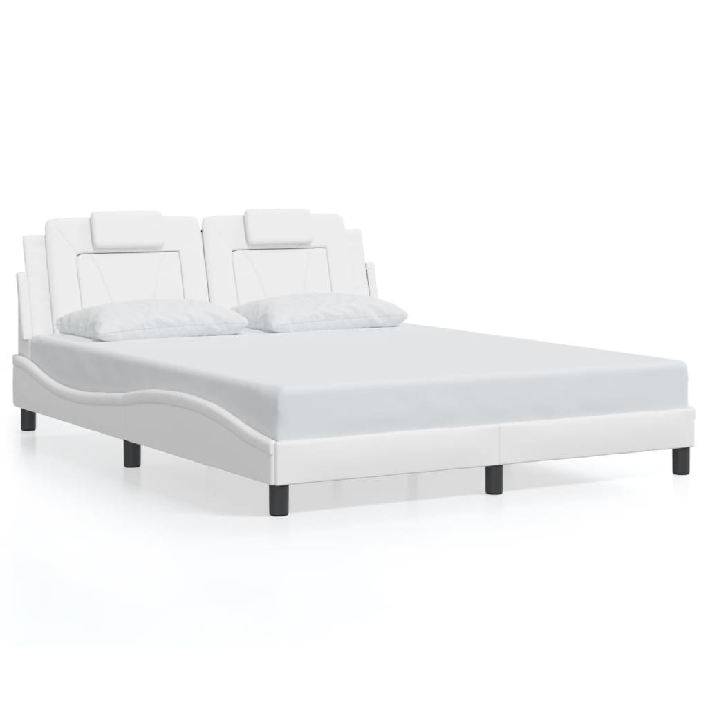 Cadre de lit sans matelas blanc 160x200 cm similicuir - XIOS