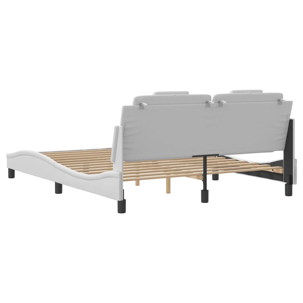 Cadre de lit sans matelas blanc 160x200 cm similicuir - XIOS