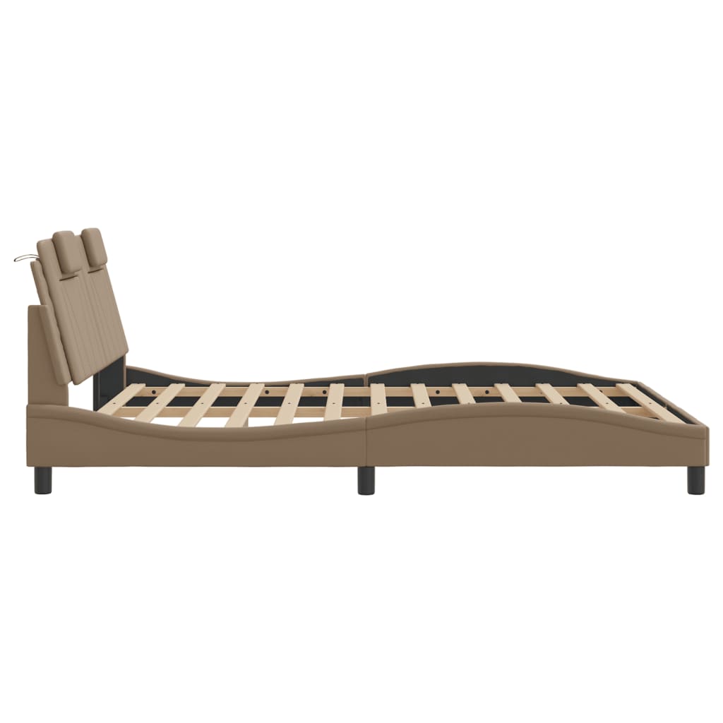 Cadre de lit Viana sans matelas cappuccino 160x200 cm similicuir - XIOS