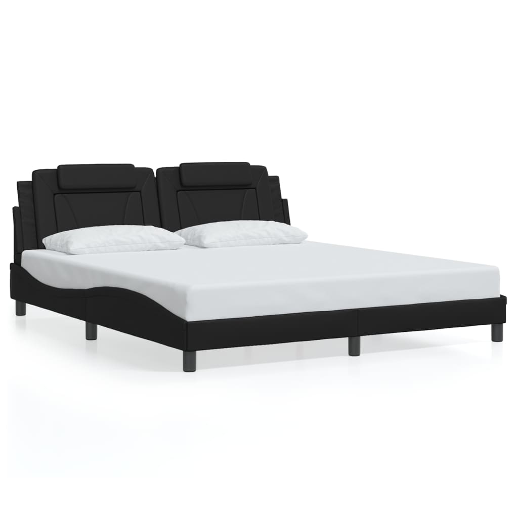 Cadre de lit sans matelas noir 180x200 cm similicuir - XIOS