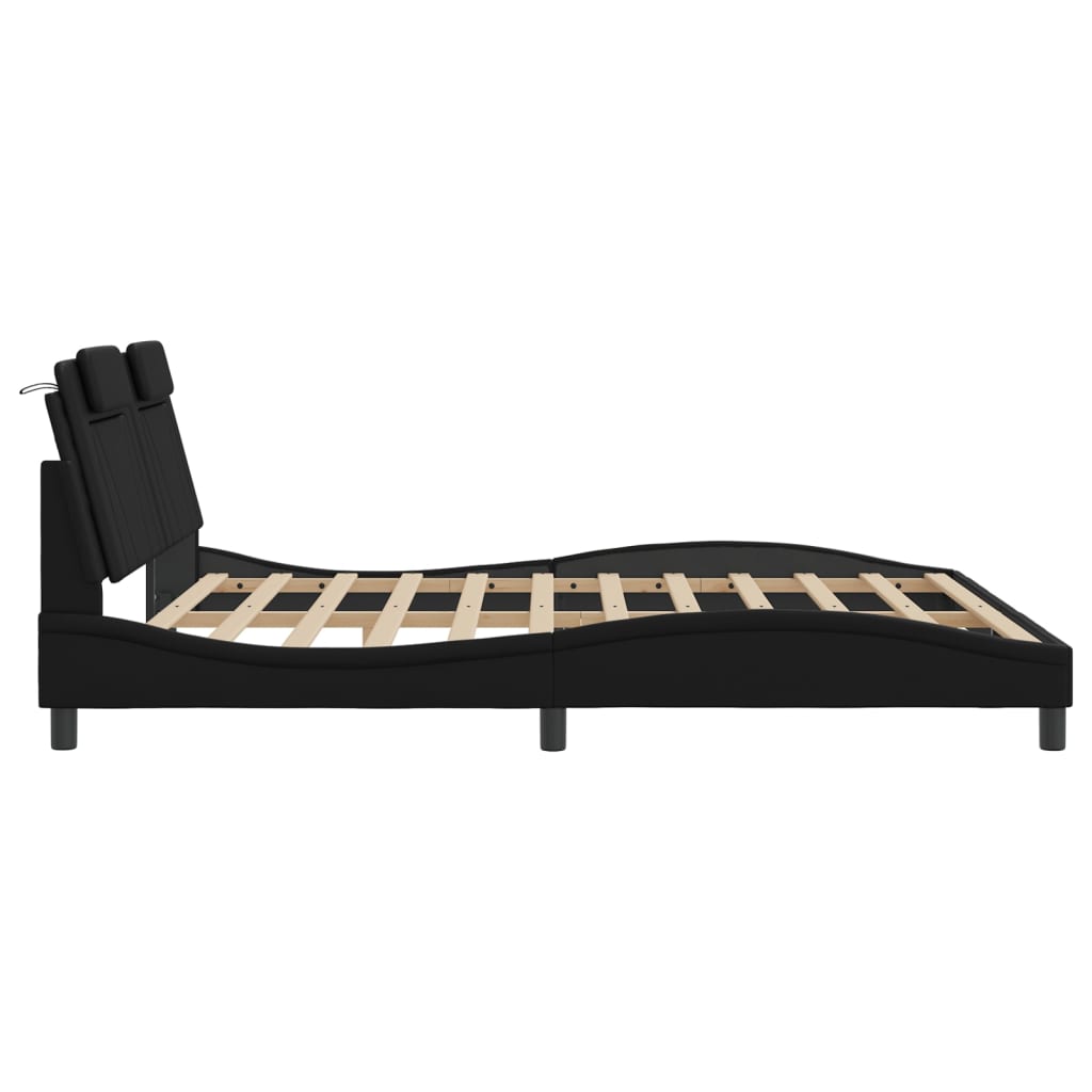 Cadre de lit sans matelas noir 180x200 cm similicuir - XIOS