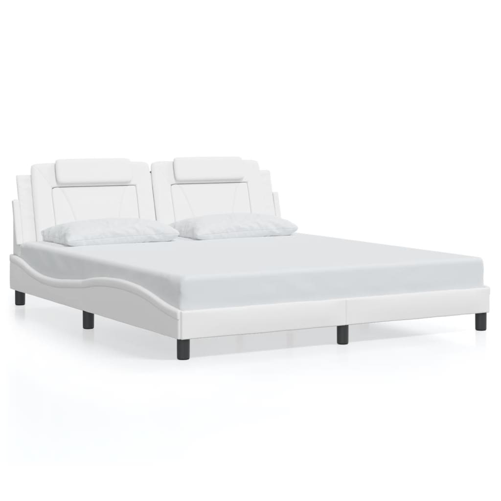 Cadre de lit sans matelas blanc 180x200 cm similicuir - XIOS