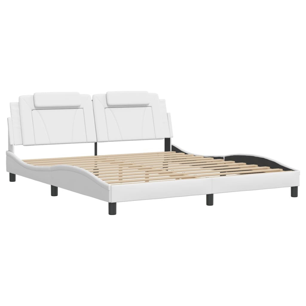 Cadre de lit sans matelas blanc 180x200 cm similicuir - XIOS