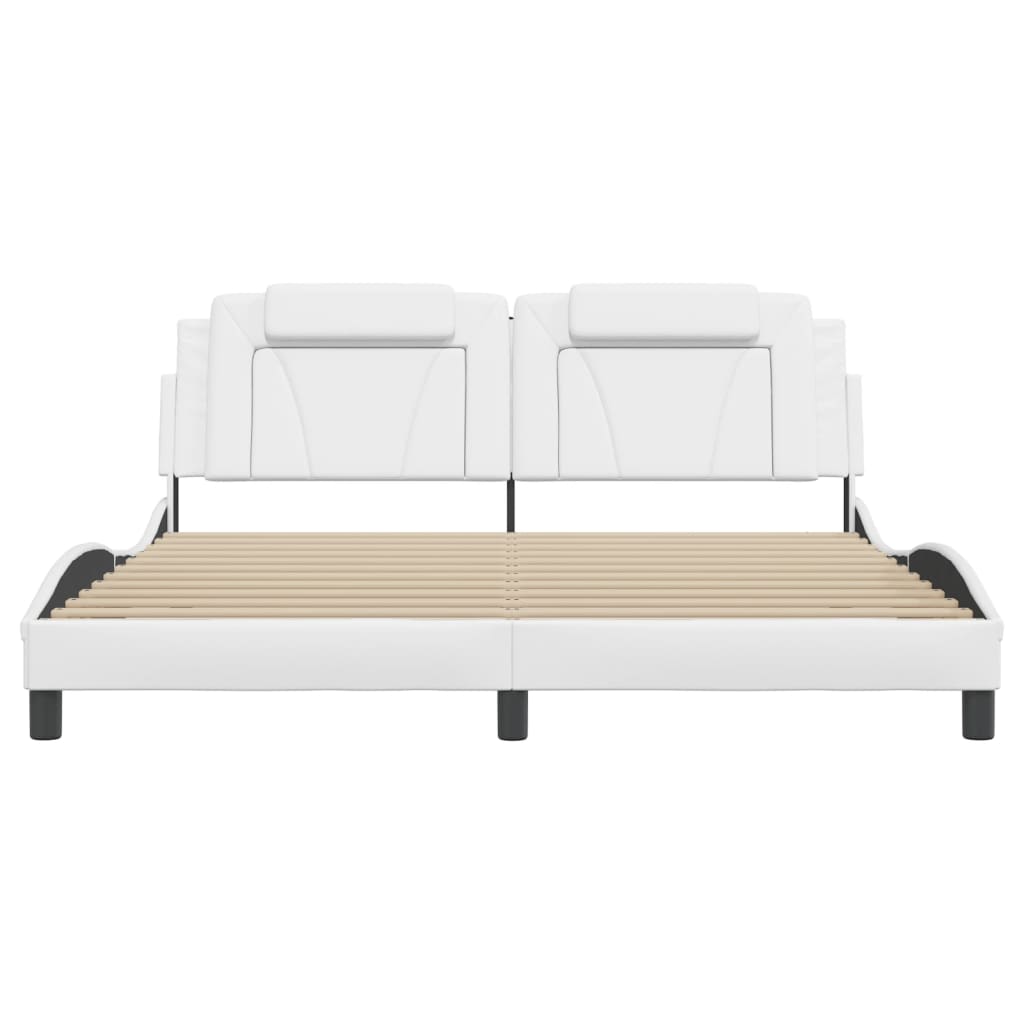 Cadre de lit sans matelas blanc 180x200 cm similicuir - XIOS