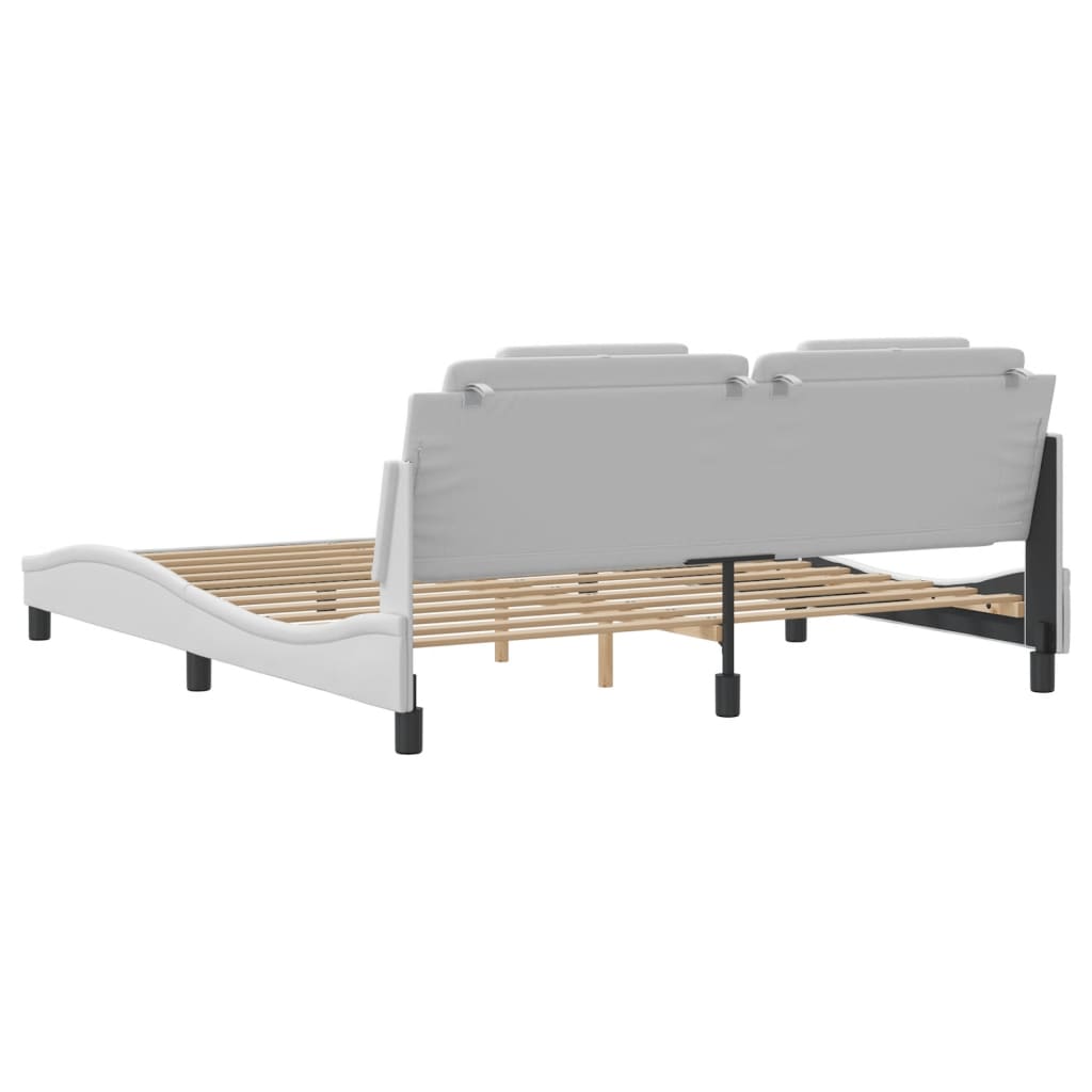 Cadre de lit sans matelas blanc 180x200 cm similicuir - XIOS