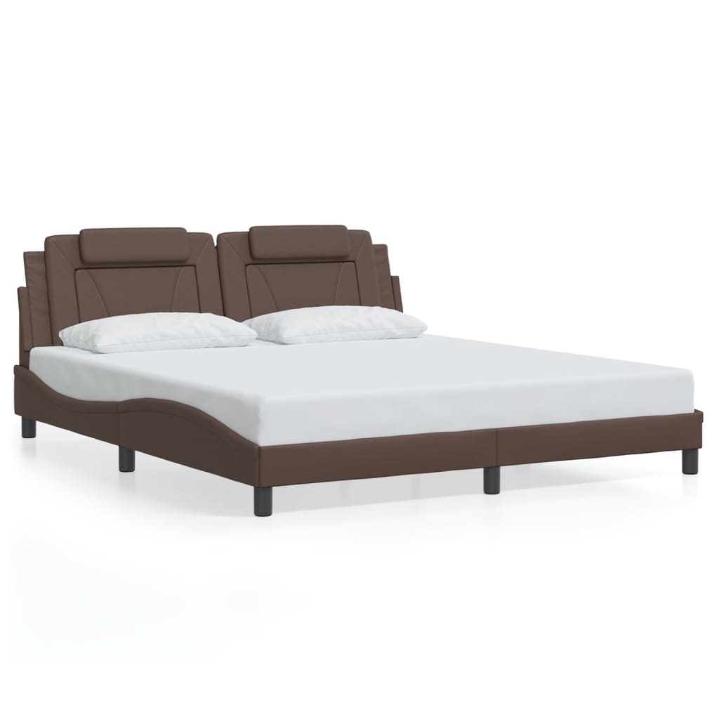 Cadre de lit sans matelas marron 180x200 cm similicuir - XIOS
