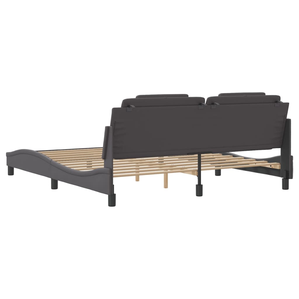 Cadre de lit sans matelas gris 180x200 cm similicuir - XIOS