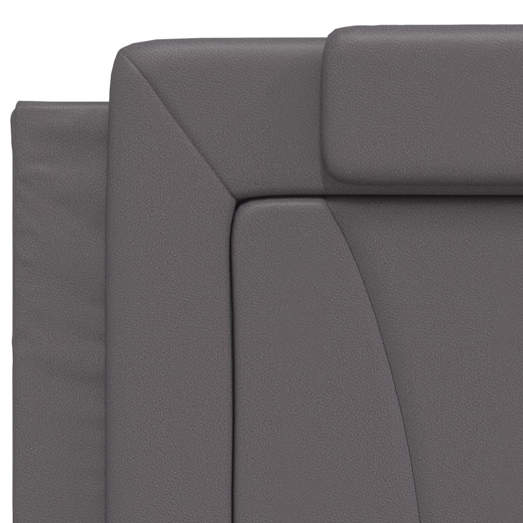Cadre de lit Viana sans matelas gris 200x200 cm similicuir - XIOS