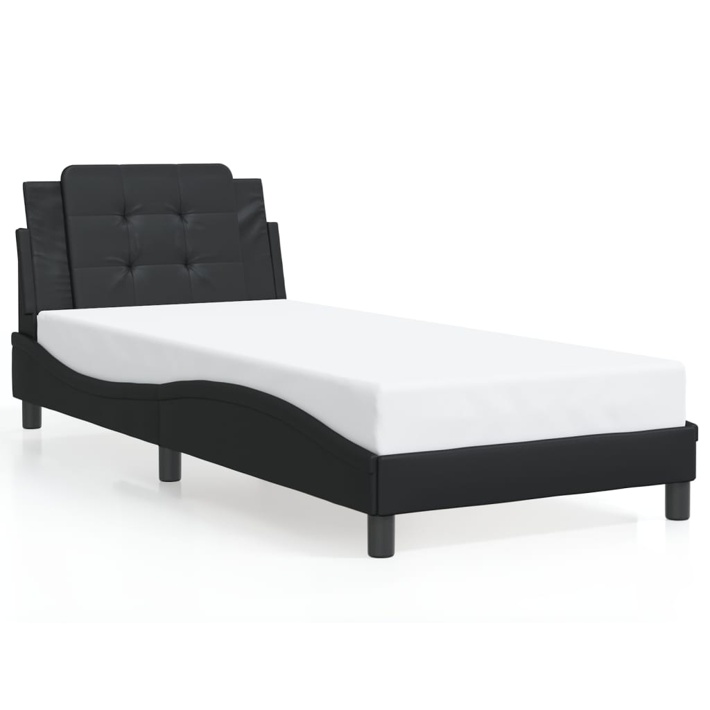 Cadre de lit sans matelas noir 80x200 cm similicuir - XIOS
