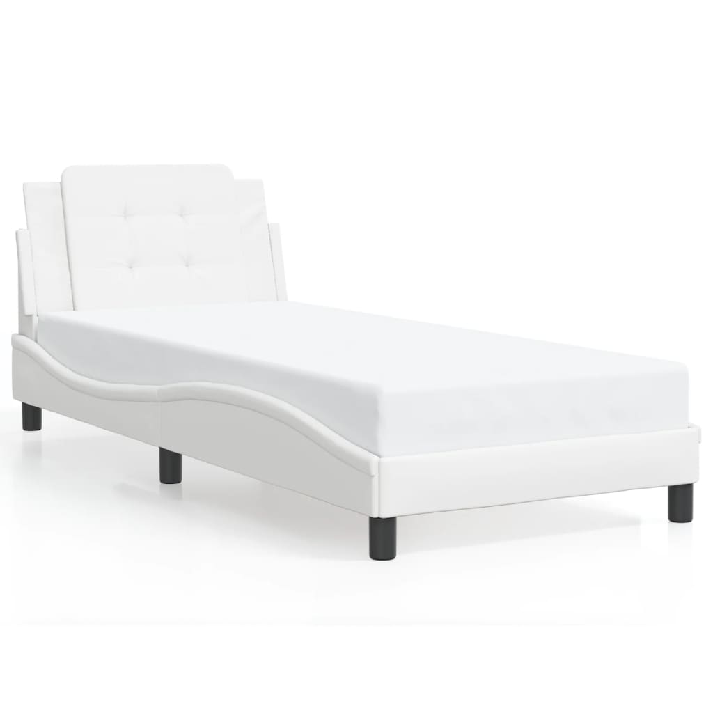 Cadre de lit sans matelas blanc 80x200 cm similicuir - XIOS