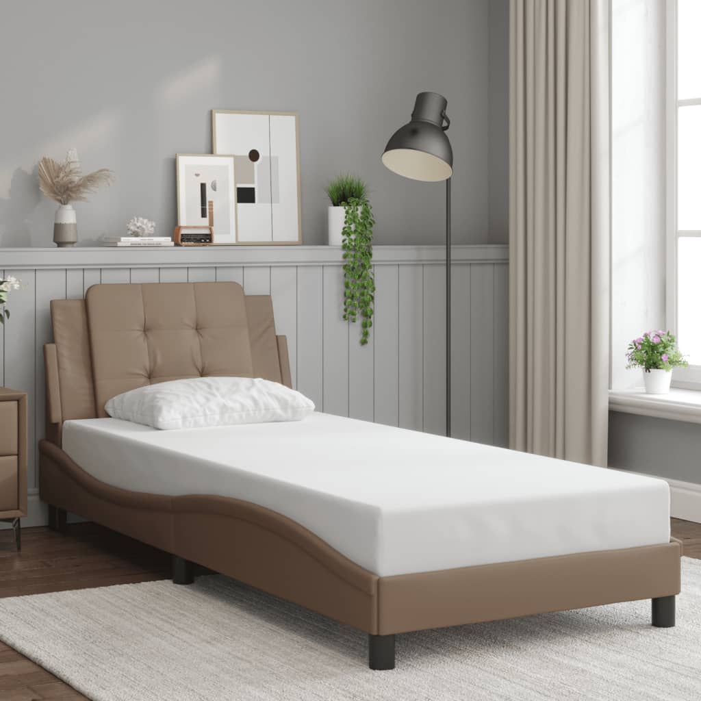 Cadre de lit sans matelas Zadar cappuccino 90x190 cm similicuir - XIOS