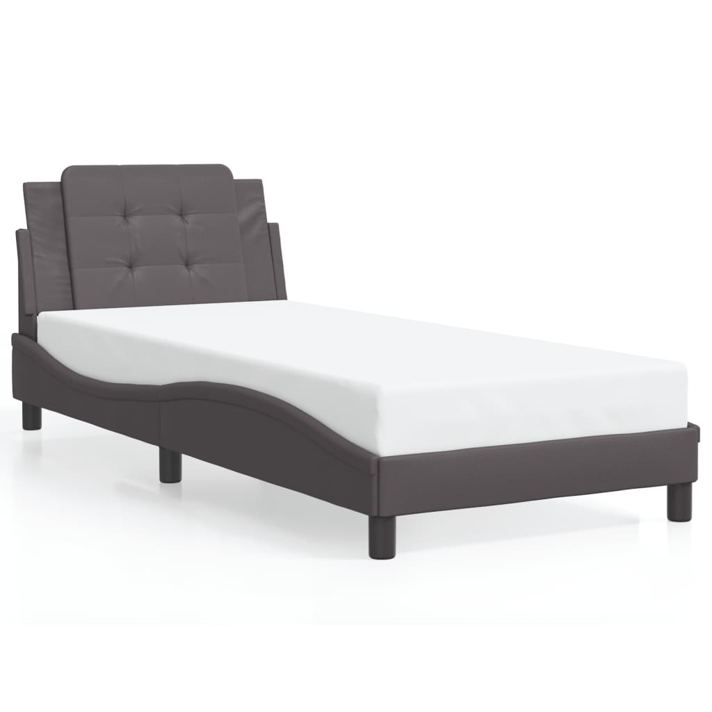 Cadre de lit sans matelas Zadar gris 90x200 cm similicuir - XIOS