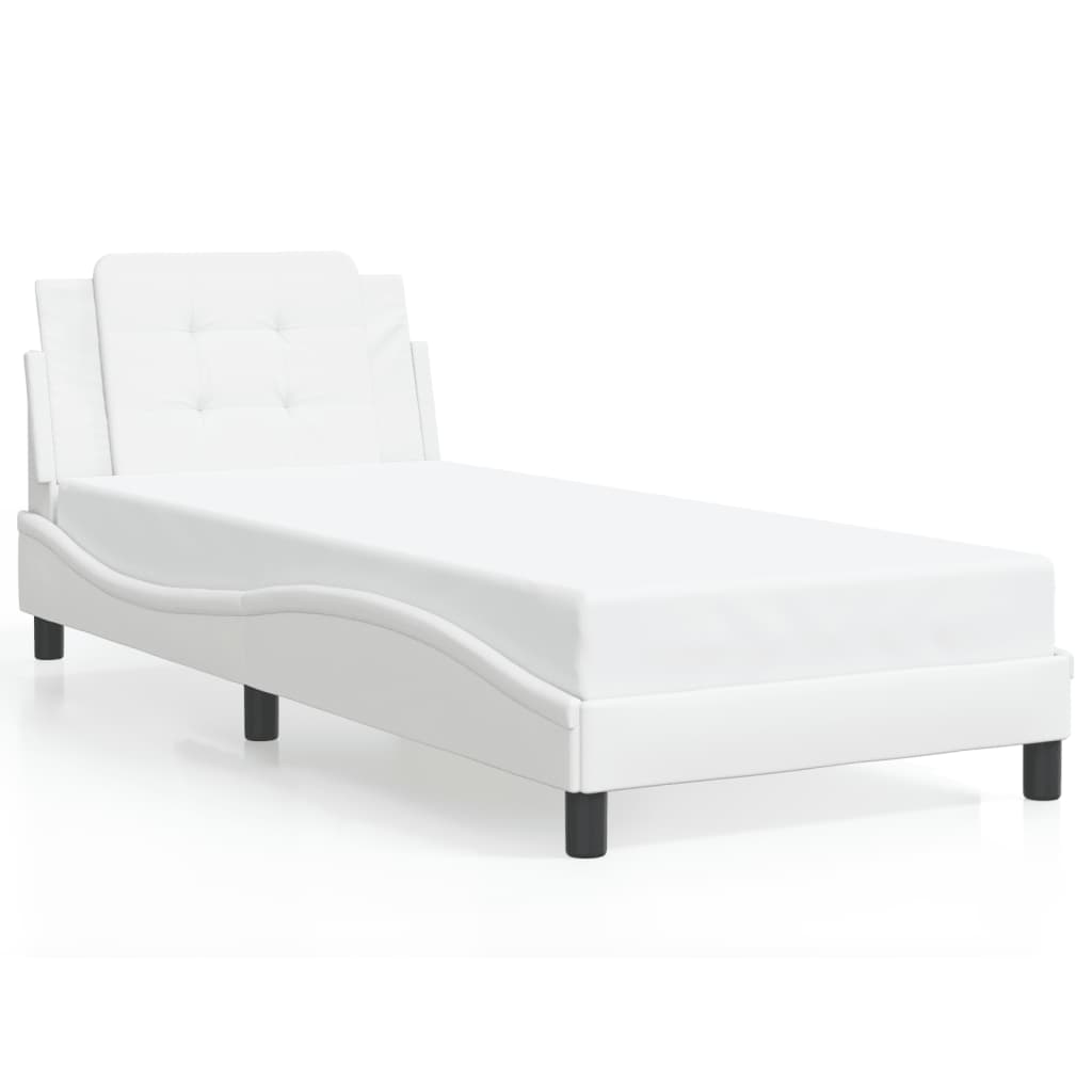 Cadre de lit sans matelas blanc 100x200 cm similicuir - XIOS