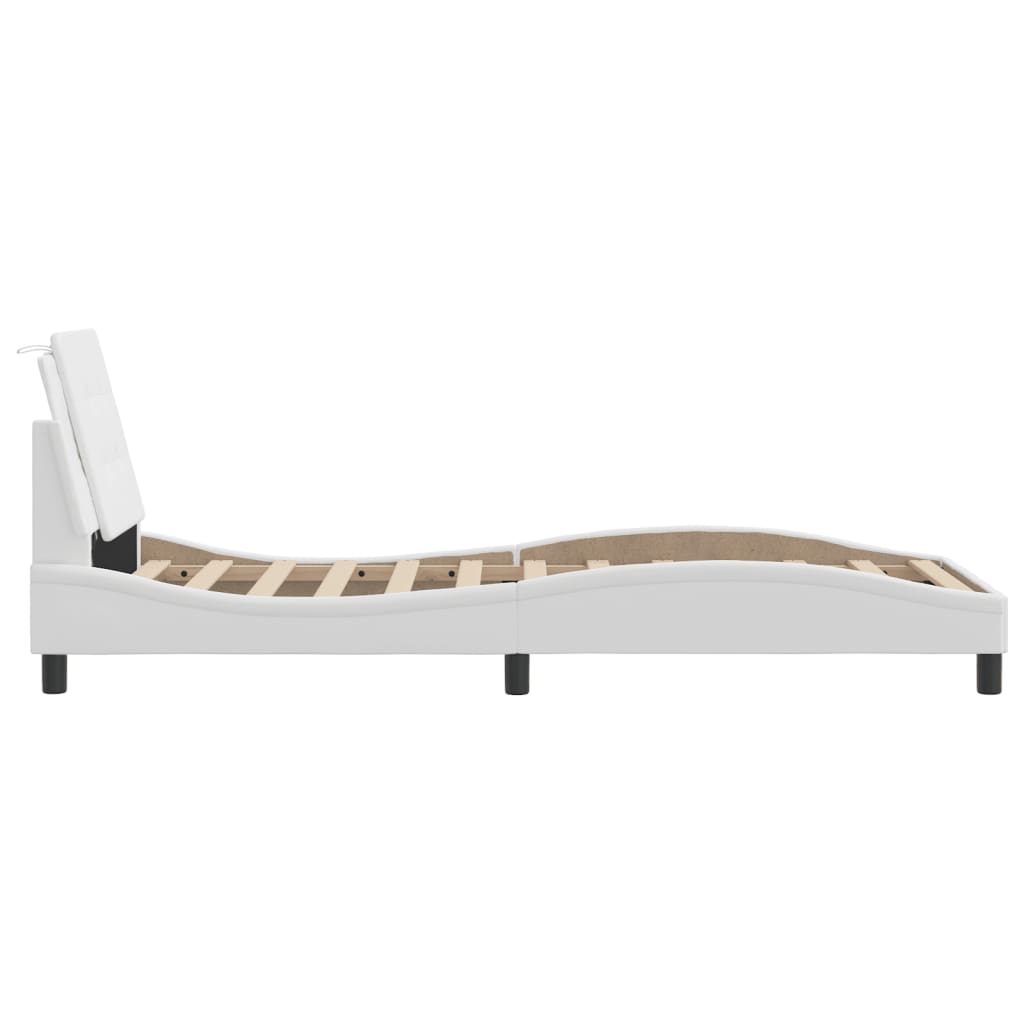 Cadre de lit sans matelas blanc 100x200 cm similicuir - XIOS