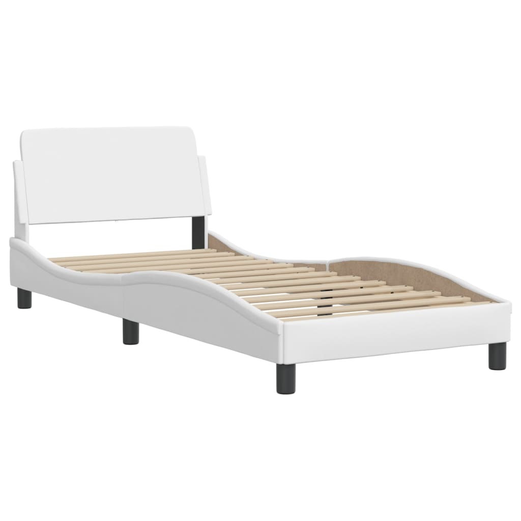 Cadre de lit sans matelas blanc 100x200 cm similicuir - XIOS