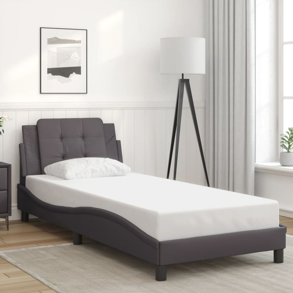 Cadre de lit sans matelas Zadar gris 100x200 cm similicuir - XIOS