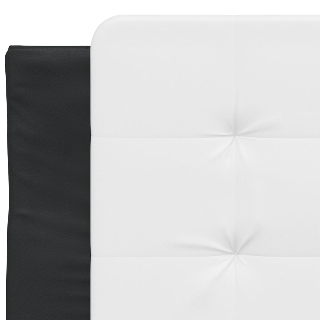 Cadre de lit sans matelas noir et blanc 100x200 cm similicuir - XIOS