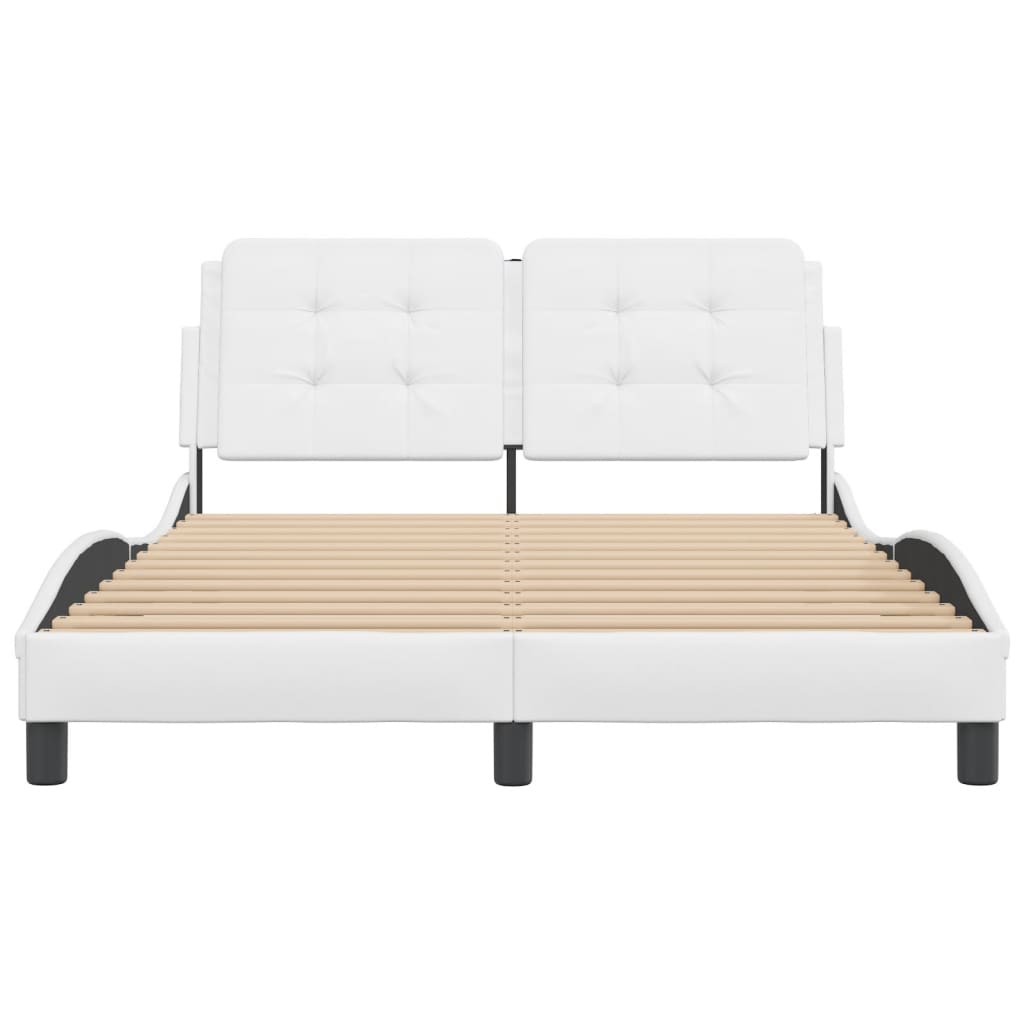 Cadre de lit sans matelas blanc 120x200 cm similicuir - XIOS