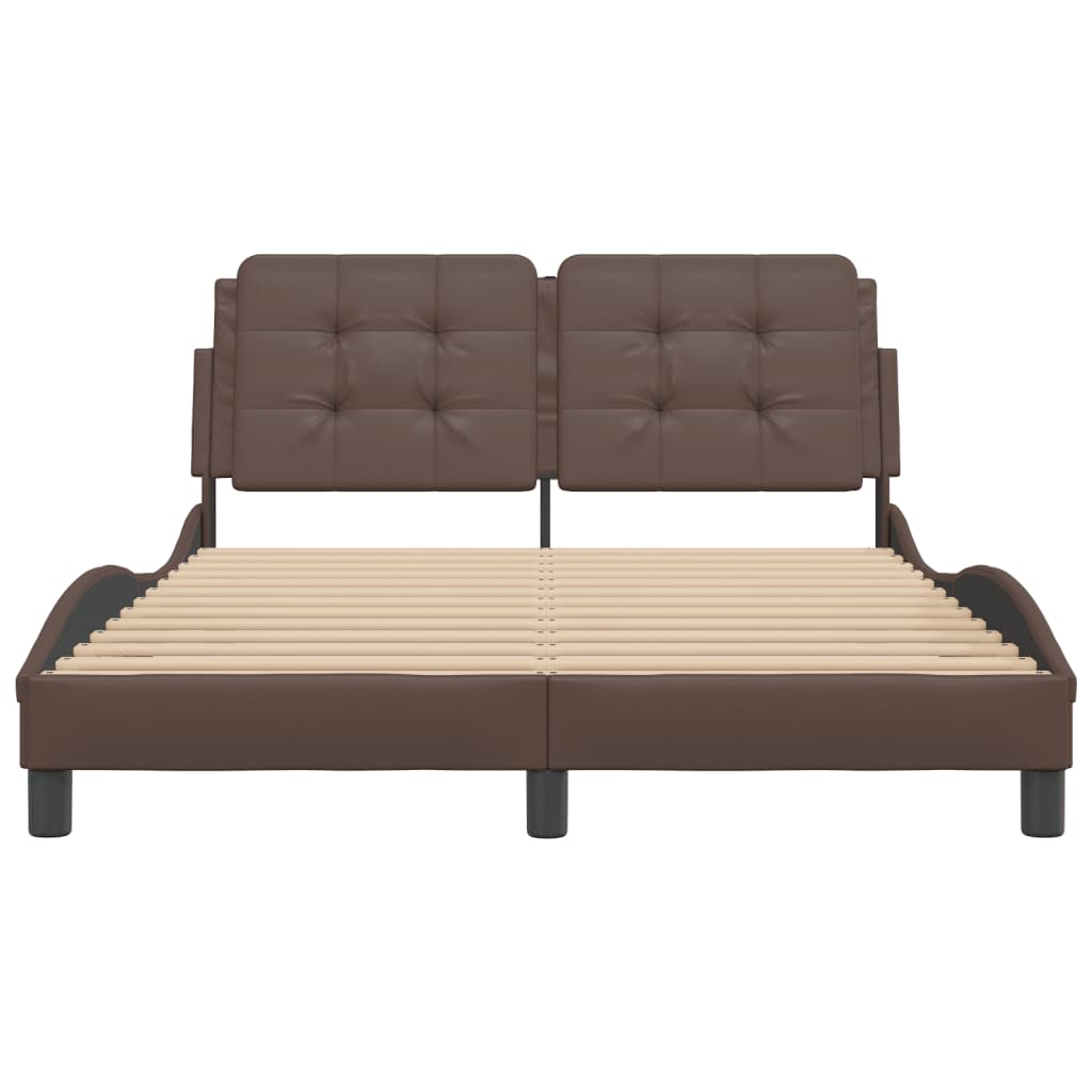 Cadre de lit sans matelas marron 120x200 cm similicuir - XIOS