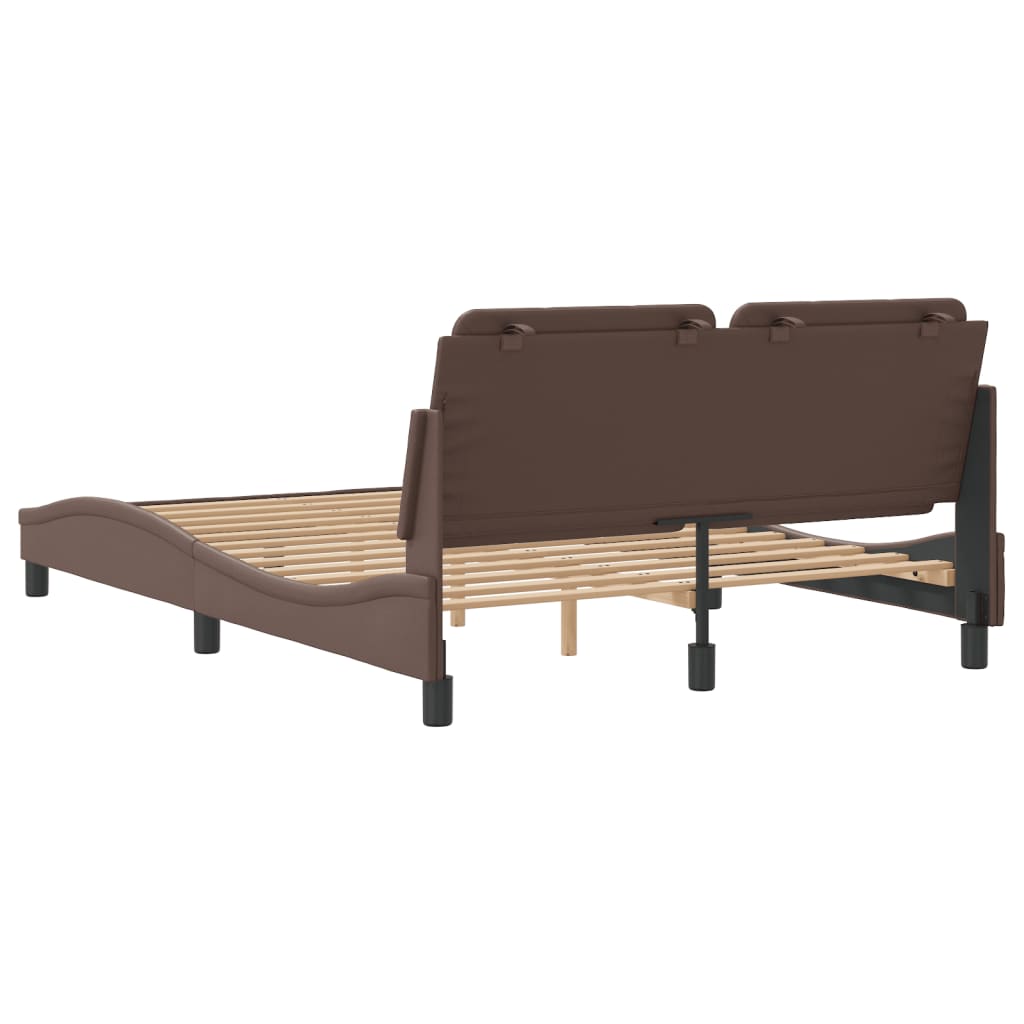 Cadre de lit sans matelas marron 120x200 cm similicuir - XIOS