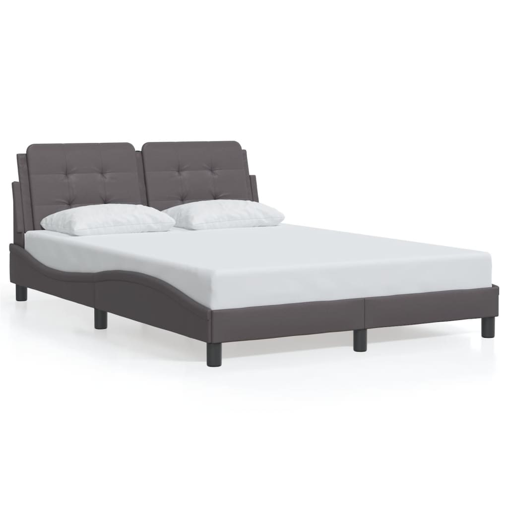 Cadre de lit sans matelas gris 120x200 cm similicuir - XIOS